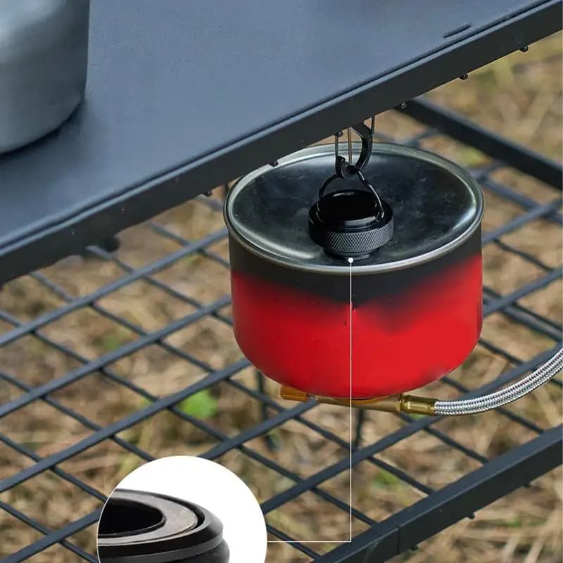 Coperchio del contenitore dell'aria di cottura coperchio del contenitore dell'aria di cottura in lega di alluminio per il campeggio Backpackers con impugnatura Gadget da cucina Must-Have per