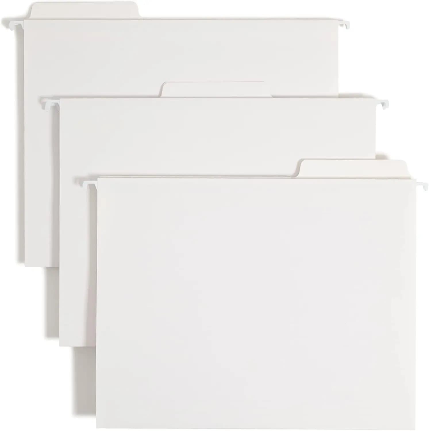 Cartelle Sospese, con Linguetta Integrata 1/3-Cut, Formato Letter, Bianche, 20 per Scatola, per Organizzazione Ufficio