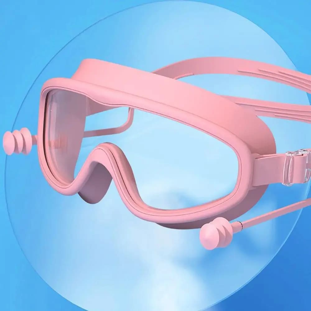 Anti-water swimwear UV with large frame Waterproof HD sub glasses Anti choking with ear plugs Training glasses for swimming Pool