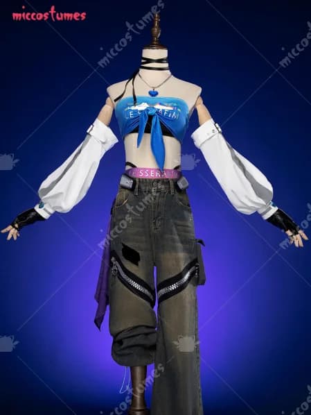 Miccostumes Women's Crossover Skin Cosplay Costume Top and Pants with Shorts and Hand Sleeves Halloween Cosplay Costume