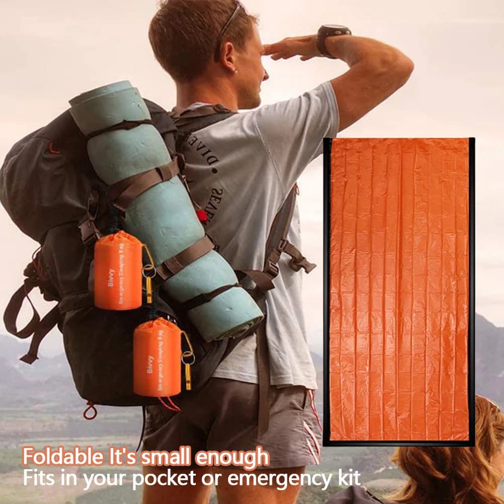 Waterproof Emergency Cover, Thermal Peel Bag for Survival, Camping Equipment, Hiking and Adventures at the Open