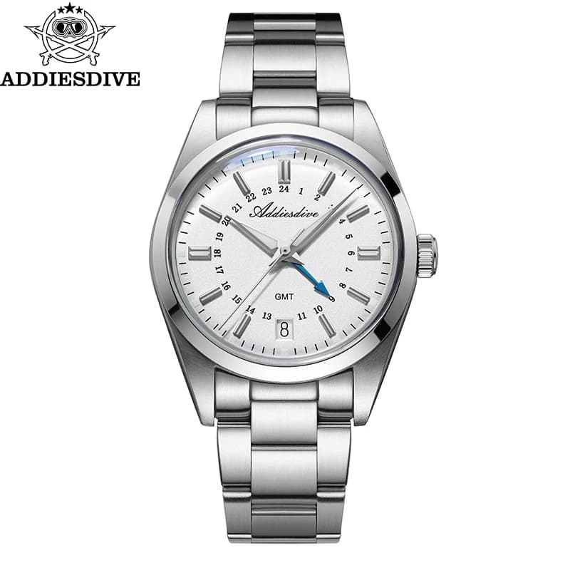 ADDIESDIVE 36mm Men GMT Luxury Watch BGW9 Super Luminous AD2065 Reloj Hombre 10Bar Waterproof Quartz Wristwatch