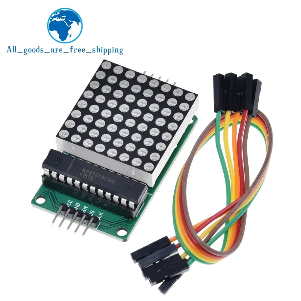 TZT 1/3PCS 8x8 8*8 MAX7219 Dot Led Matrix Module MCU LED Display Control Module For Arduino 5V Interface Module Common Cathode