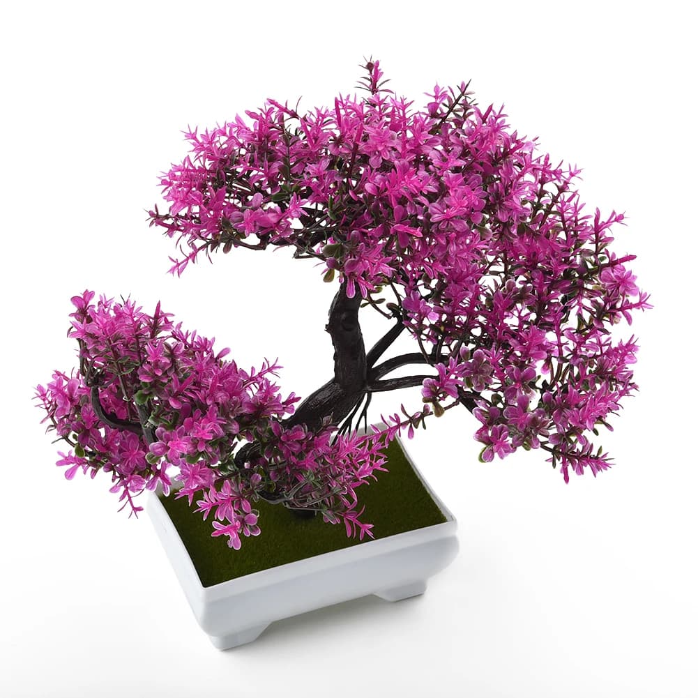 Artificial Plants Bonsai in Vase Green Plants for Small Trees Fake Flowers Rose/White/Prugna/Giallo for Home Garden