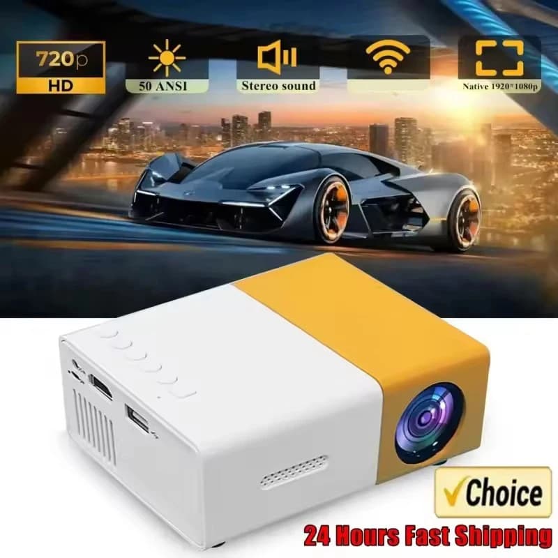 YG300 LED Outdoor Mini HD 1080P Mobile Projector YG300 USB Children's Projector Mini Portable ultra-transparent projector