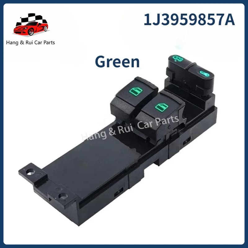 1J3959857A Red Green Chrome Power Window Switch For VW Bora Golf Jetta MK4 Passat Seat For Skoda Fabia Octavia 1J3959857