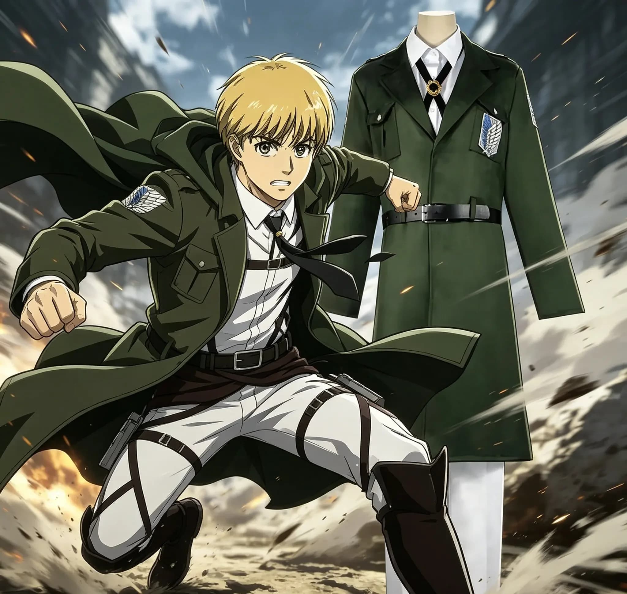 Attack on Titan Eren Levi Green Cosplay Costume Shingeki No Kyojin Scouting Legion Soldier Jacket Coat Uniform Halloween Costume