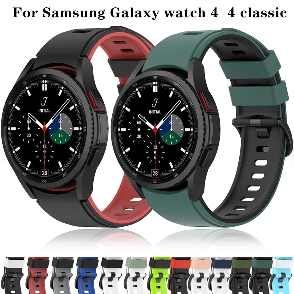 Cinturino per orologio da 20 mm per Samsung Galaxy Watch 4 classic 42mm 46mm Bracciale sportivo in silicone Galaxy Watch 4 5 40 44mm 5 pro 45mm cinturino