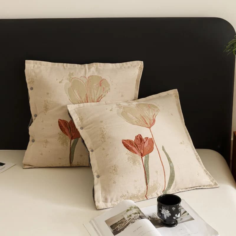 Fodera per cuscino in garza di puro cotone jacquard 45x45cm, lavabile, per cuscino decorativo da divano o letto, federa quadrata per soggiorno e camera da letto