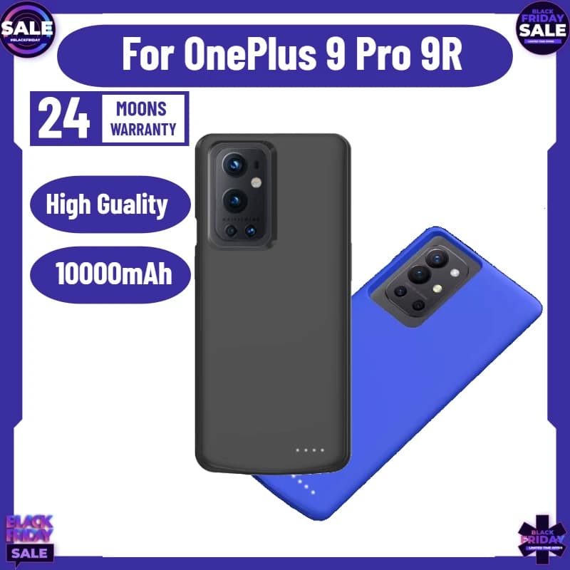 Custodia Caricabatterie Smart da 10000mAh per OnePlus 9 Pro 9R, Power Bank Portatile