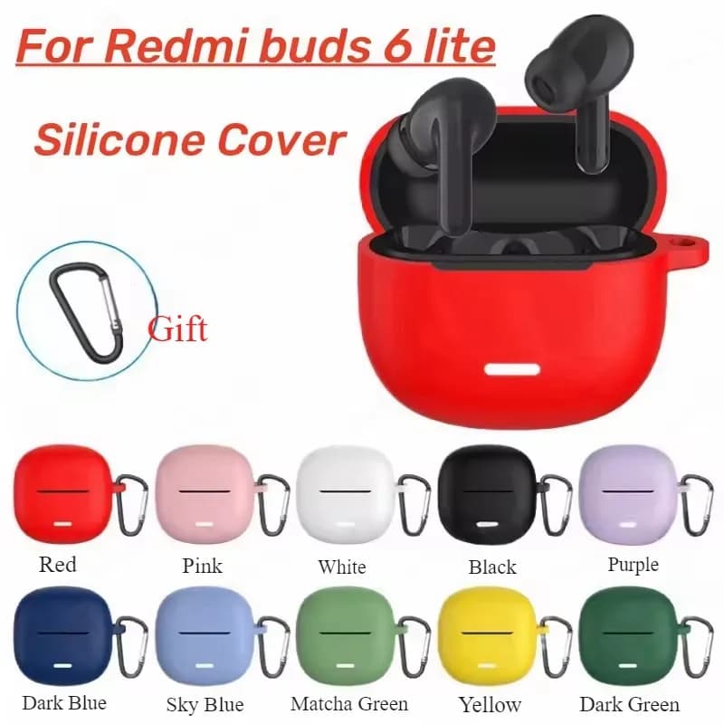 For Redmi Buds 6 Lite Silicone Protective Case for Redmi Buds 6 Lite Wireless Bluetooth Wireless Bluetooth Skin Protection