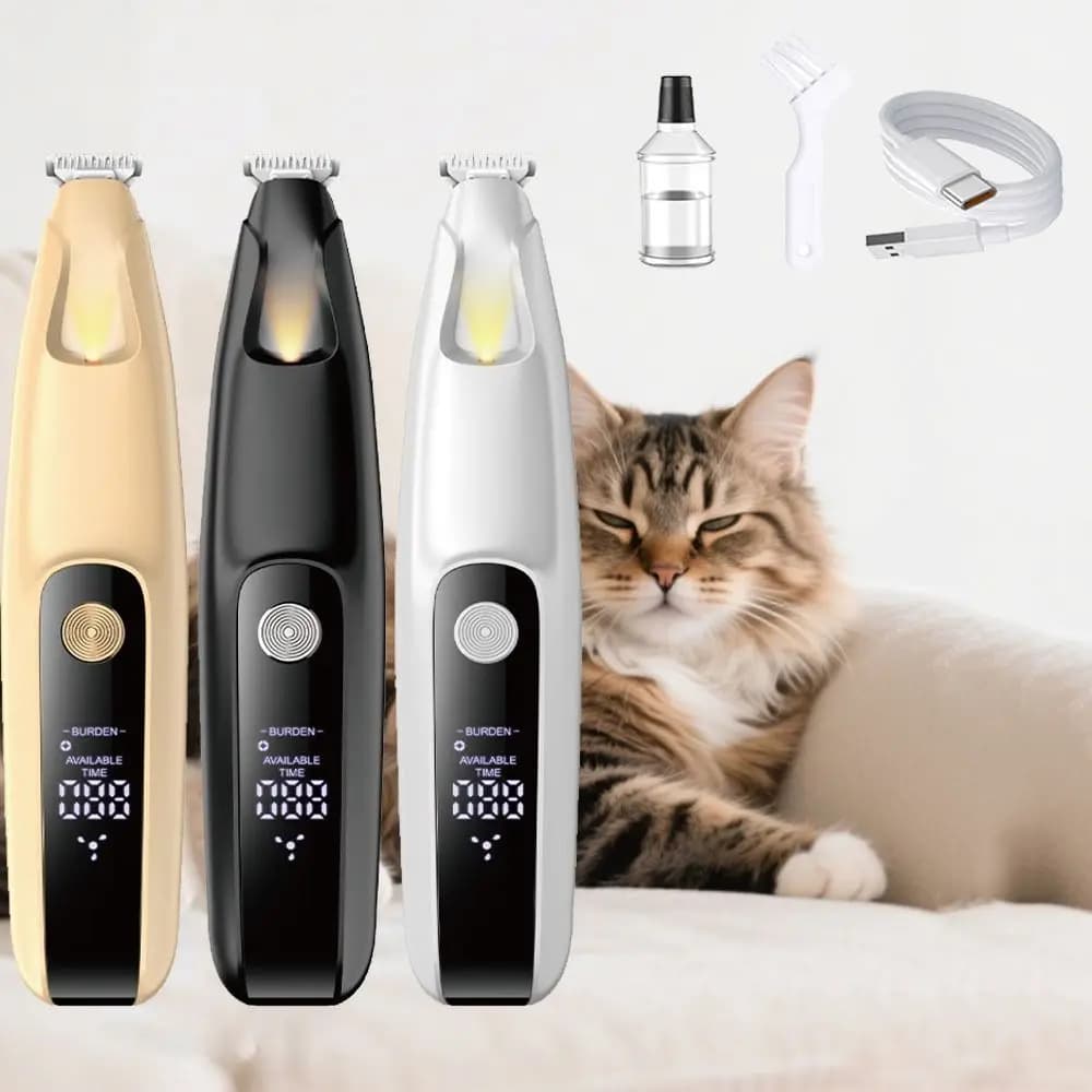 Tagliaunghie per Cani LED con Display LCD, Rasoio per Zampe di Gatti, Impugnatura Comoda, Completamente Impermeabile, Tosatrice per Zampe di Animali Domestici