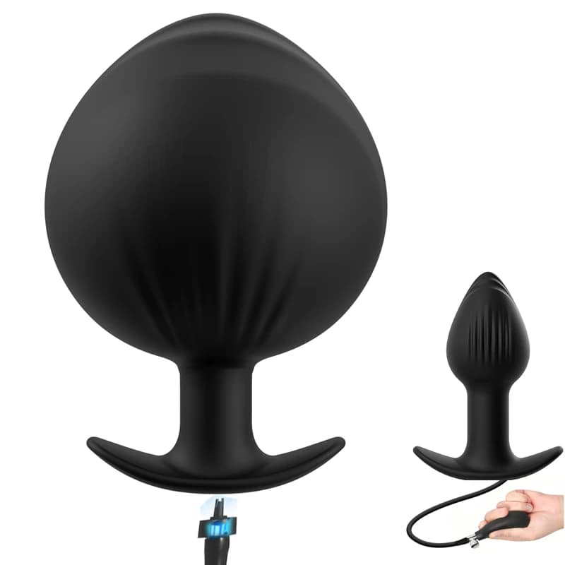 Nuovo plug anale gonfiabile a ventosa magnetica, enorme dilatatore per ano con perline in acciaio integrate, dildo per donne e uomini