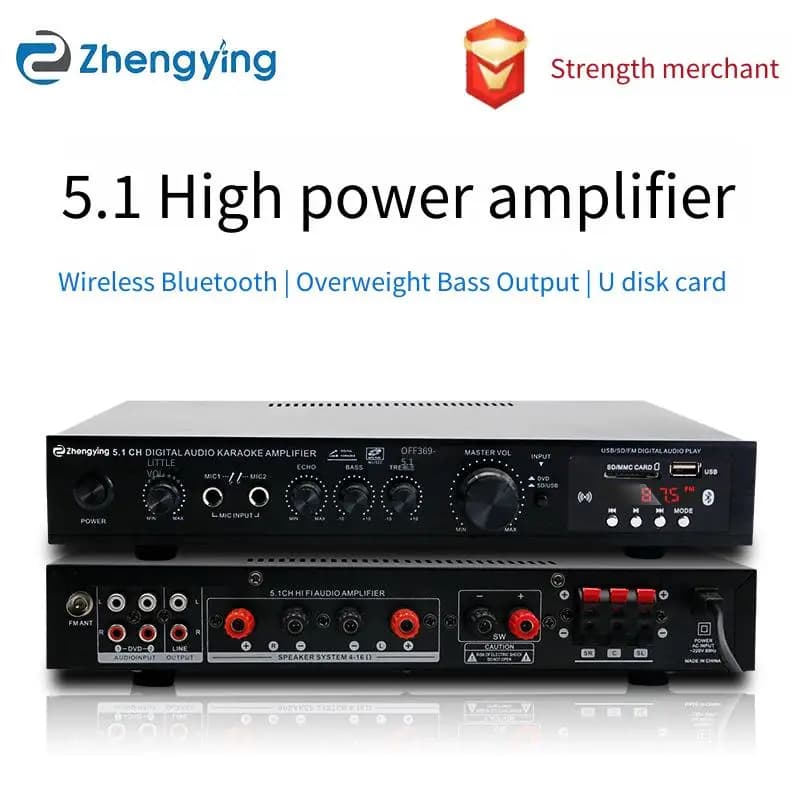 Amplificatore per altoparlante audio Bluetooth 5.1 Amplificatore audio stereo Componenti del sistema audio stereo Bassi ultra pesanti ad alta potenza