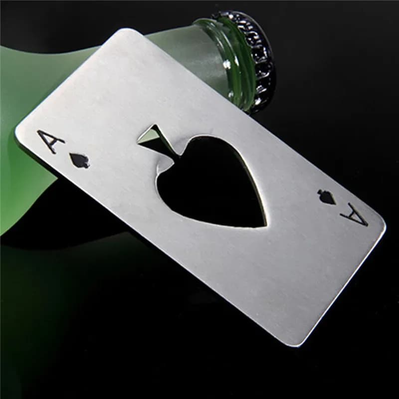 Creative Poker Beer Bottle Opener Spades A Opener Bottle Stainless Steel Beer Opener Personality Wine Opener Outdoor Camping Por