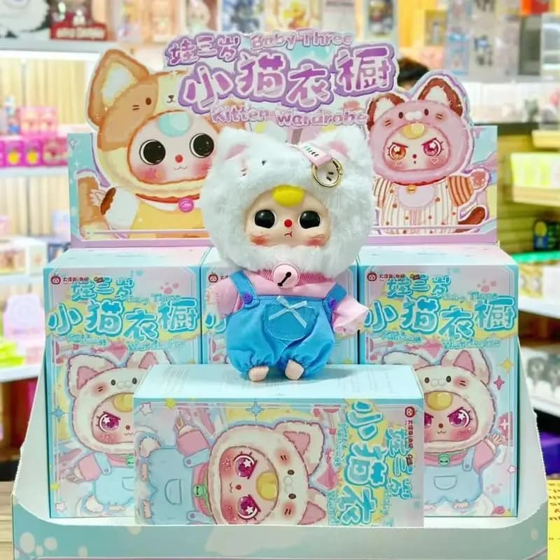 New Baby Tre Genuine Release Kitten Armadio Peluche Vinile Cieco Scatola Da Collezione 6 pz/set Alla Moda Di Compleanno Regalo A Sorpresa Bambola