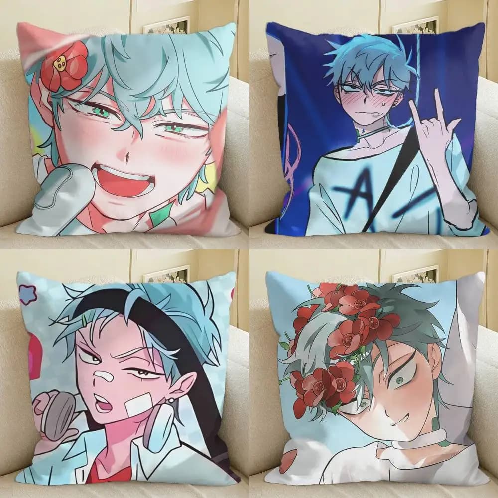 Cartoon ALNST T-Till Square Sofa Pillow Cover Solid Color Living Room Home Decor Cushion Case