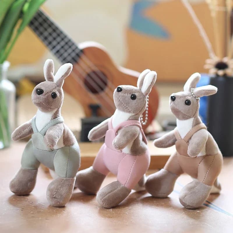 Simpatico portachiavi in peluche di canguro Portachiavi animale di canguro australiano Portachiavi con ciondolo per borsa da scuola creativa per regali per ragazze