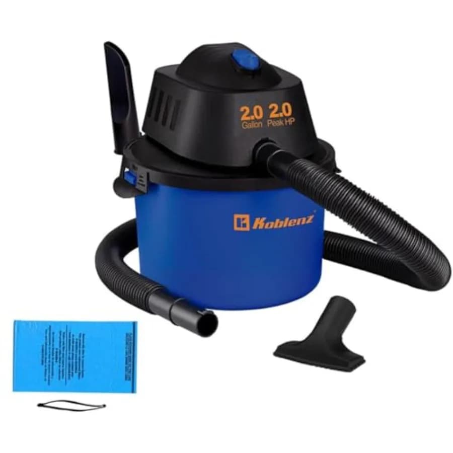 WD-2L Portable Vacuum Cleaner for Liquids and Powders, 2 Gallons, 2 PHP Suction, Blowing Function, Range 10', Ideal for Domestic Animals