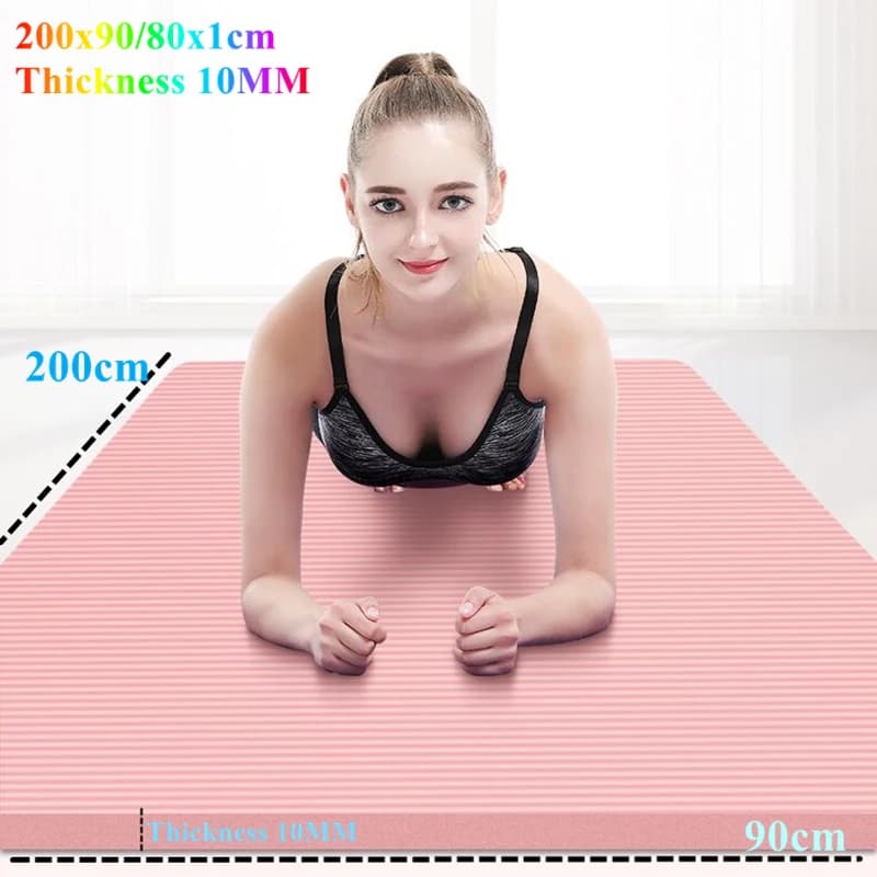 Matte gymnastic mat for yoga 10 mm thick yoga mat 200 × 90 / 80 cm Sports mat for fitness Comfortable foam for yoga and pilates exercises