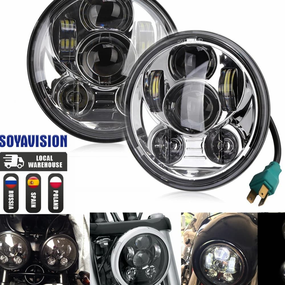 Proiettore moto impermeabile 5.75 "5-3/4" 60W faro LED per Harley Sportster 883 1200 ferro 883, Dyna Street Bob faro