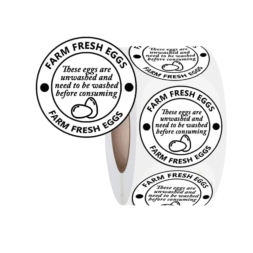 2 Inch Farm Fresh Eggs Carton Labels for Chicken,Quail,Egg Packaging Stickers,500 Pcs Per Pack