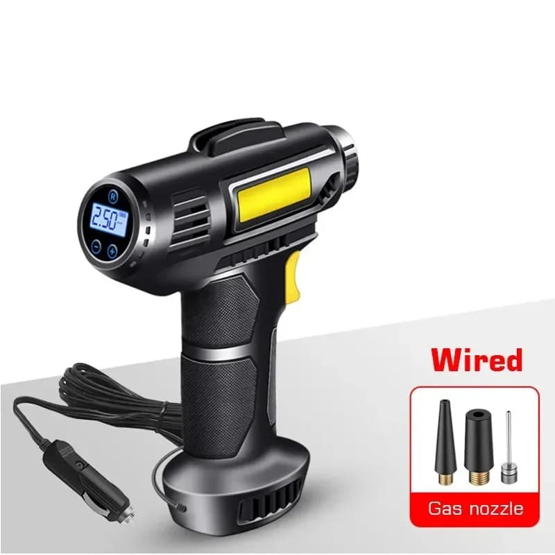 l # Compressore d'aria portatile da 120 W Pompa gonfiabile wireless/cablata Pompa d'aria portatile Gonfiatore per pneumatici digitale per palline da bicicletta per auto
