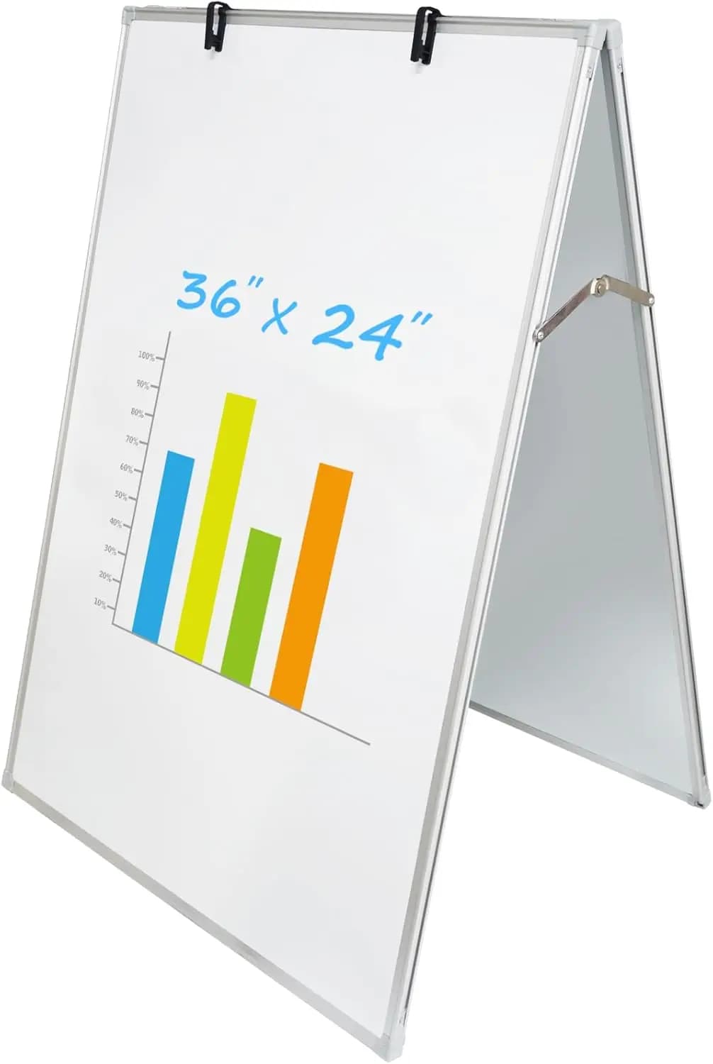 Lavagna Magnetica Bifacciale 36x24 Pollici, Cornice in Alluminio Argento, Lavagna Bianca per Ufficio, Casa, Scuola