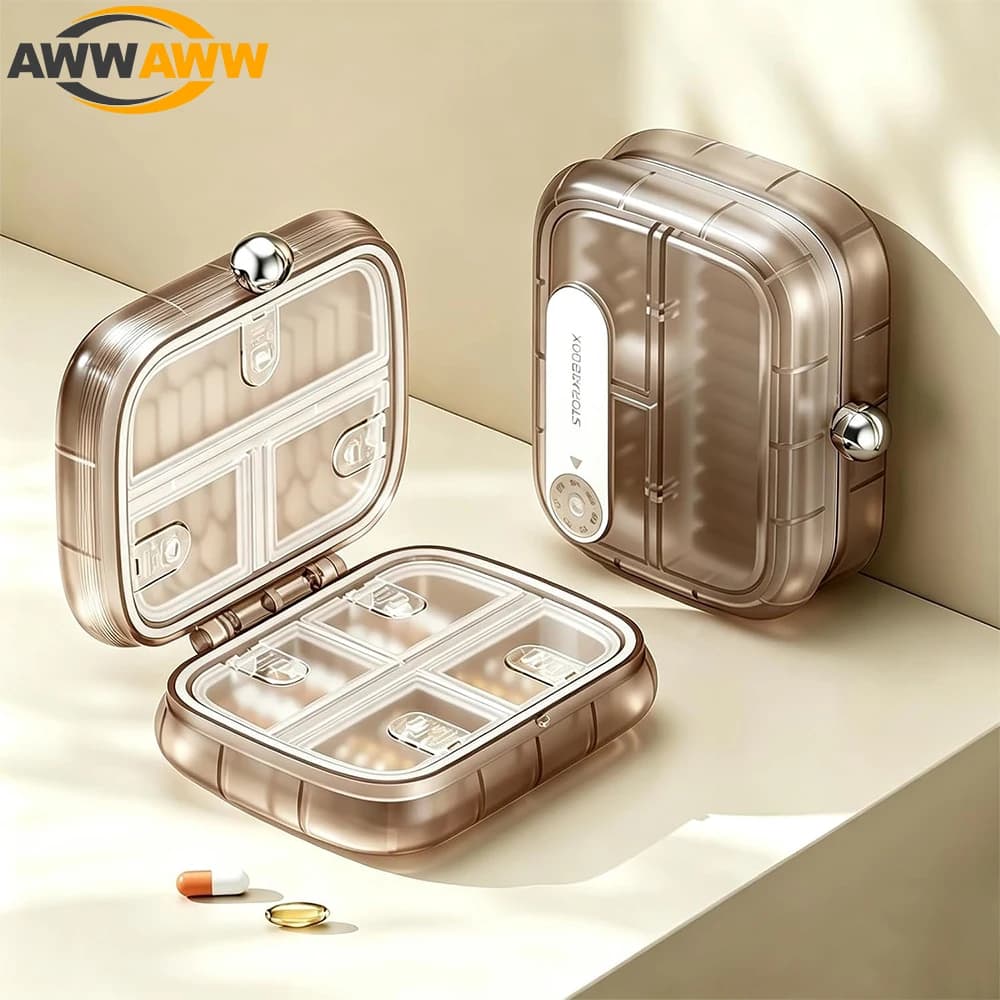 1/2Pcs Portable Weekly Pill Organizer, Travel Pill Box with 7 Compartments Pill Case for Medicine, Vitamins,Fish Oil,Supplements