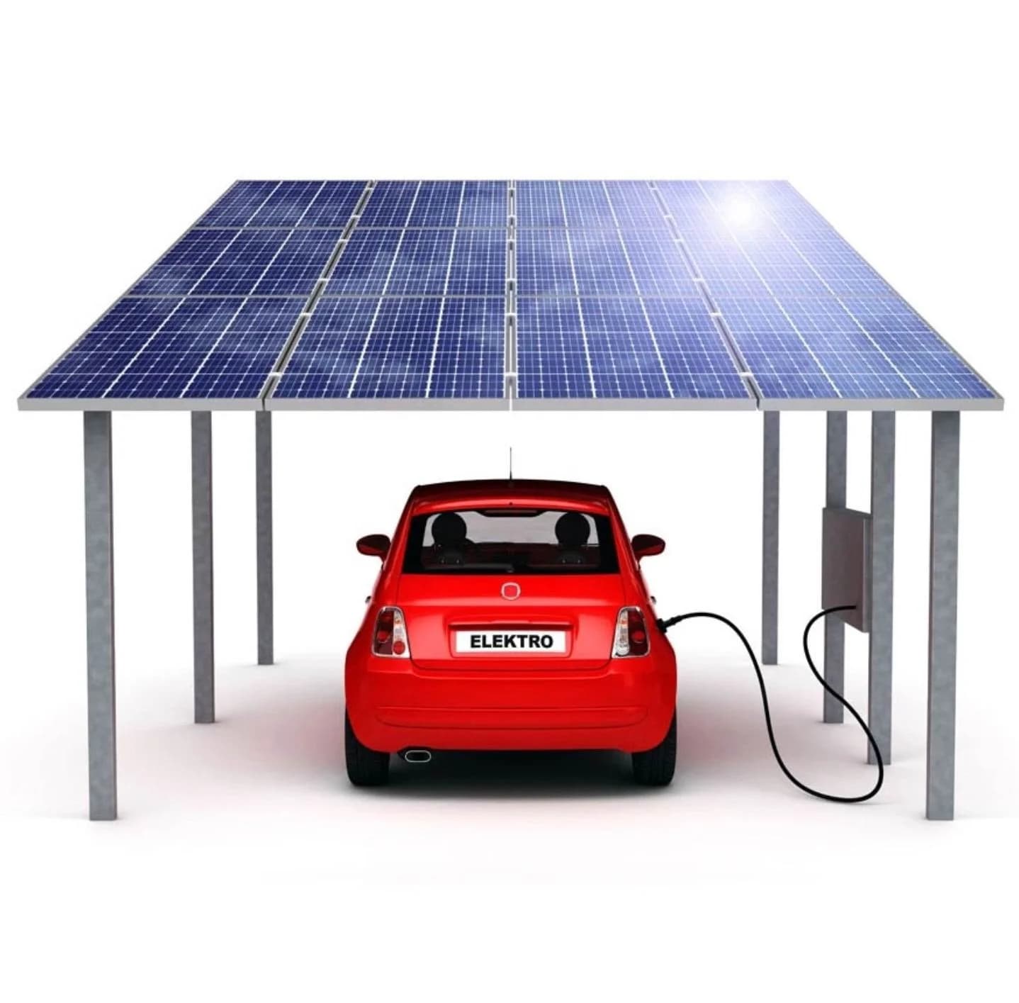 Sistema completo di energia solare da 10KW a 50KW Montaggio a terra Pannello solare Carport accolto con favore in Germania Italia Francia Paesi Bassi