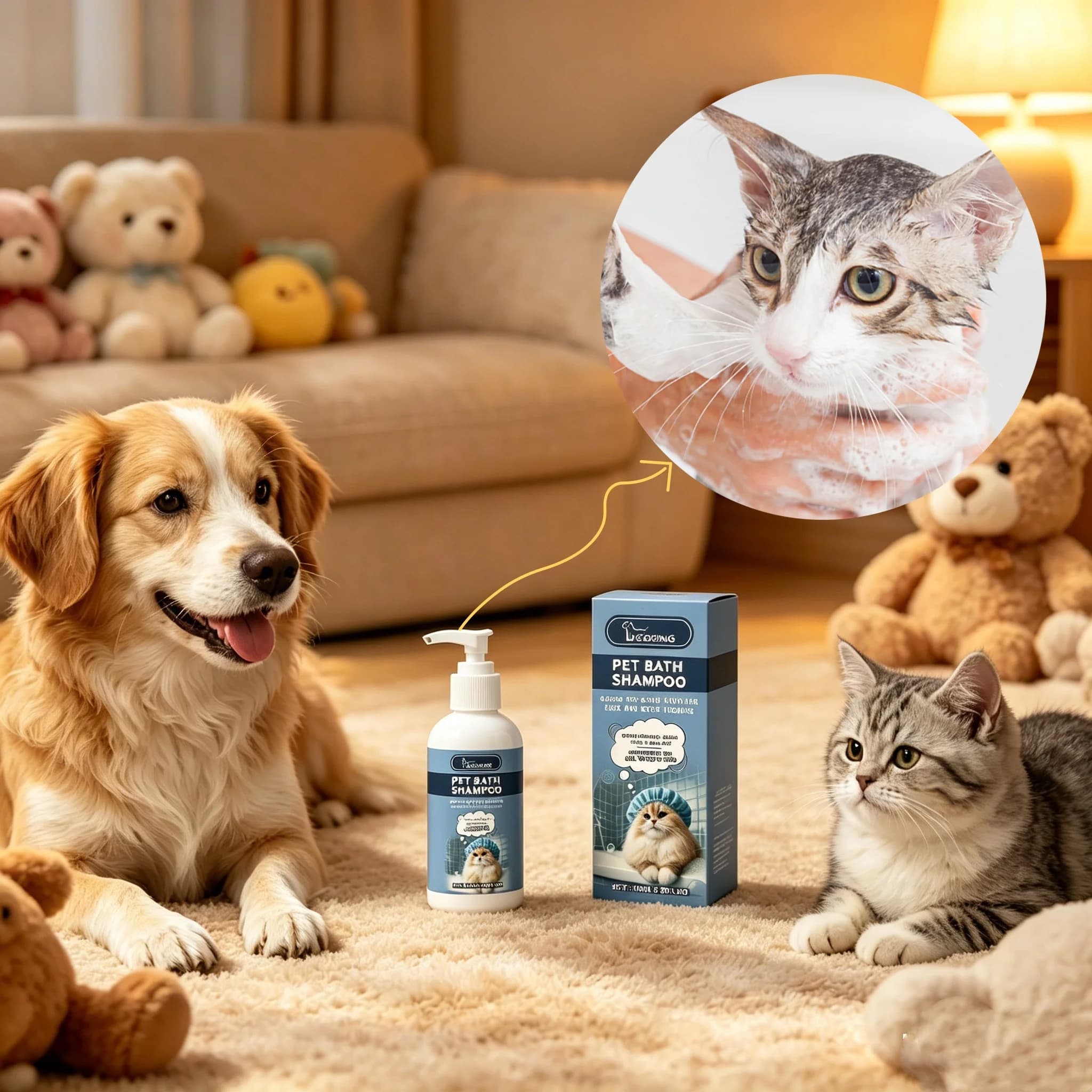 Nuovo Shampoo Essenziale per Animali Domestici, Fragranza Leggera, Pulizia Profonda, Elimina gli Odori, pH Bilanciato, Idratazione Duratura per Cani e Gatti