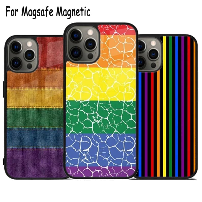 Pride LGBT Bandiera Carica Wireless Cassa Del Telefono Per iPhone 17 Air 15 16 16e 14 13 11 12 Pro Max Plus Magsafe Copertura Del Respingente Magnetico