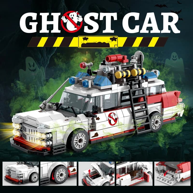 Creativo Ghostbusters ECTO-1 Veicolo Tecnico Building Blocks Auto da corsa Modello di auto Assemblaggio Mattoni Giocattoli per bambini Regali per adulti
