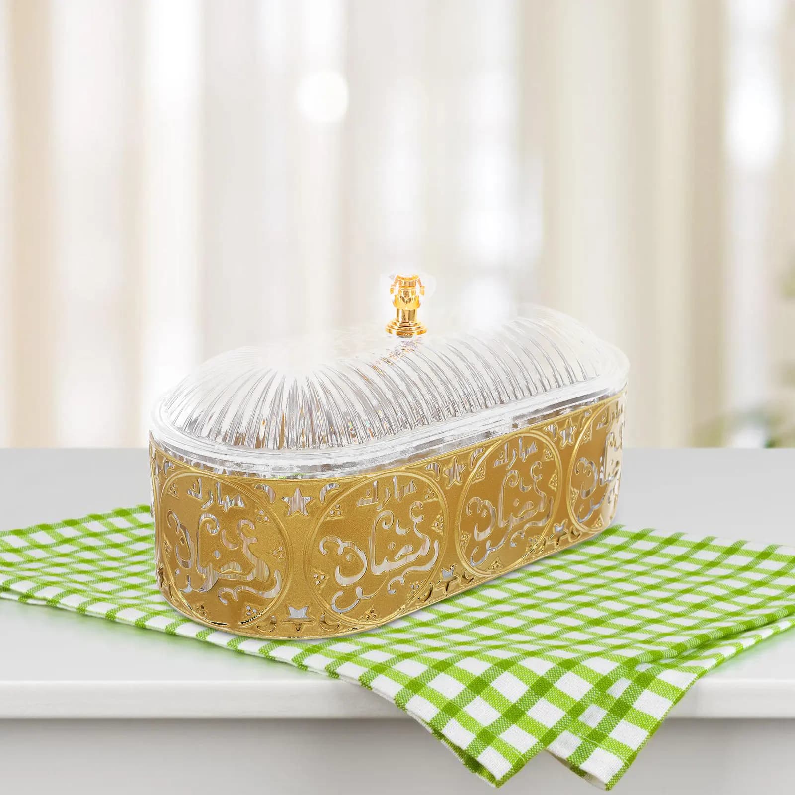 Vassoio per Dolci Eid in Stile Mediorientale, Elegante Piatto Decorativo per Dolci, Cioccolatini, Frutta Secca, Centrotavola per Cena del Ramadan
