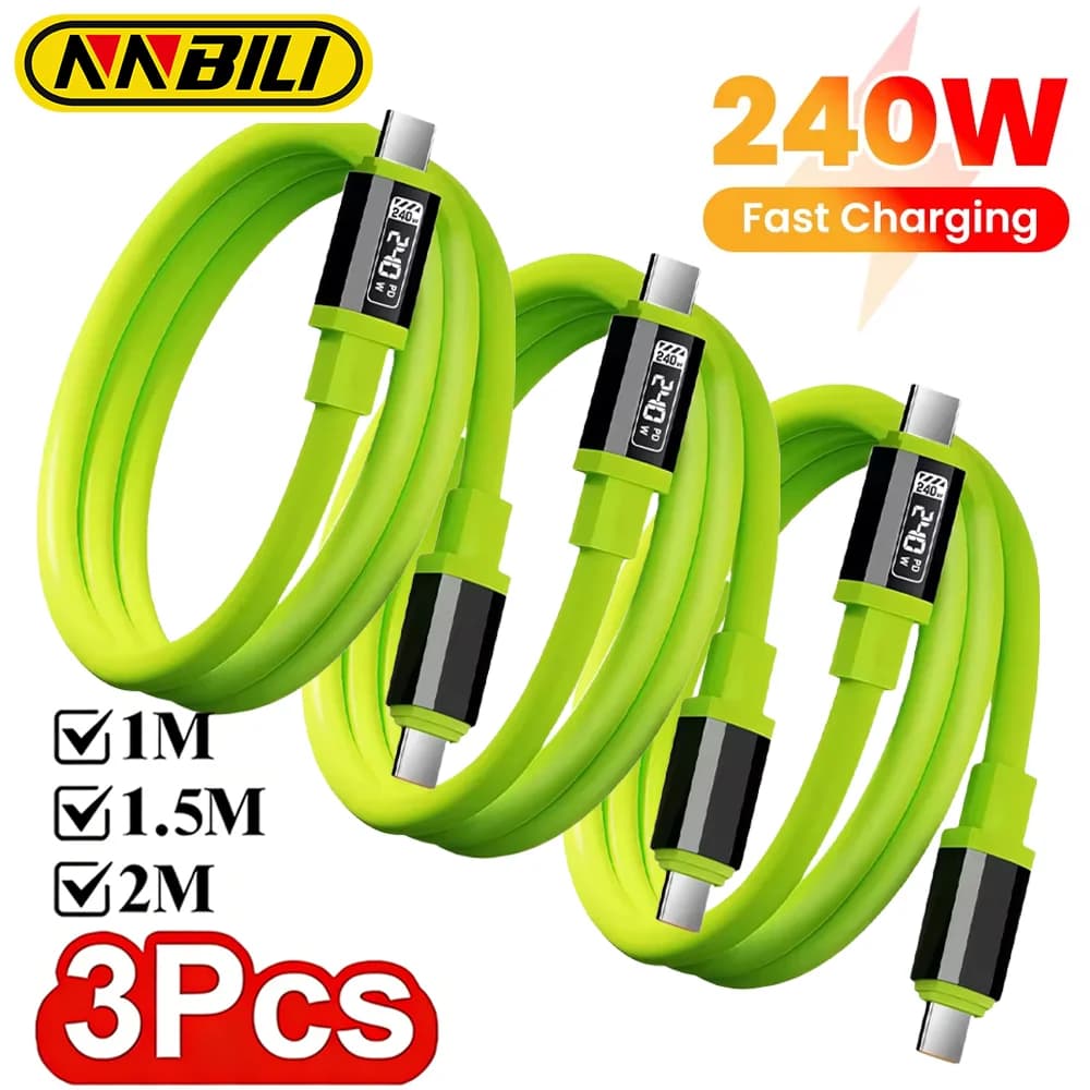 Cavo USB Type C da 240W per ricarica rapida PD, cavo dati per iPhone, Samsung, Xiaomi, Huawei, da USB C a USB C, cavo per ricarica rapida.