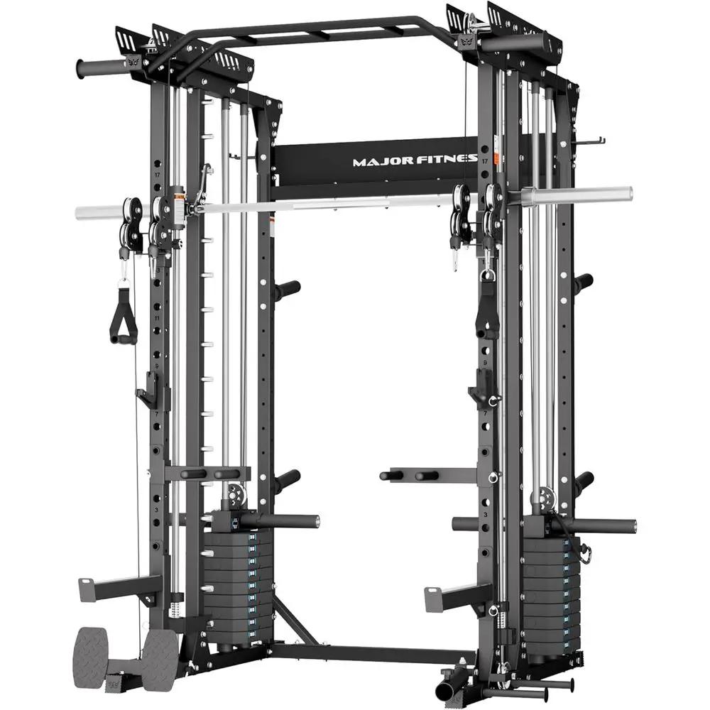 Drone MAX V Smith con Pesi Integrati, Rack per Squat All-in-One per Home Gym - Capacità 2500LB, Doppio Sistema LAT Pull-Down e Cable Over