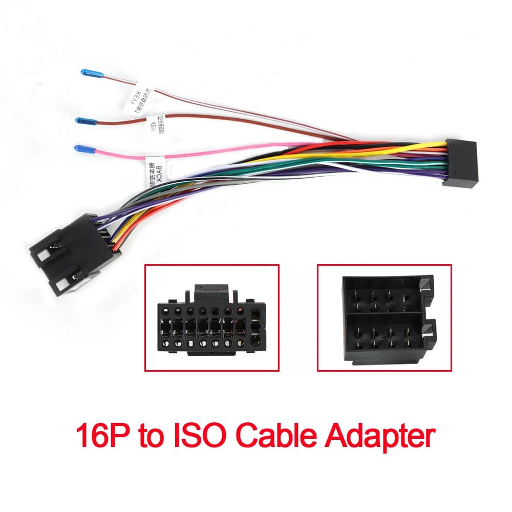 Cavo con spina a 16 pin Adattatore connettore standard ISO Radio stereo per auto per adattatore cablaggio ALPINE Adattatore cavo per auto