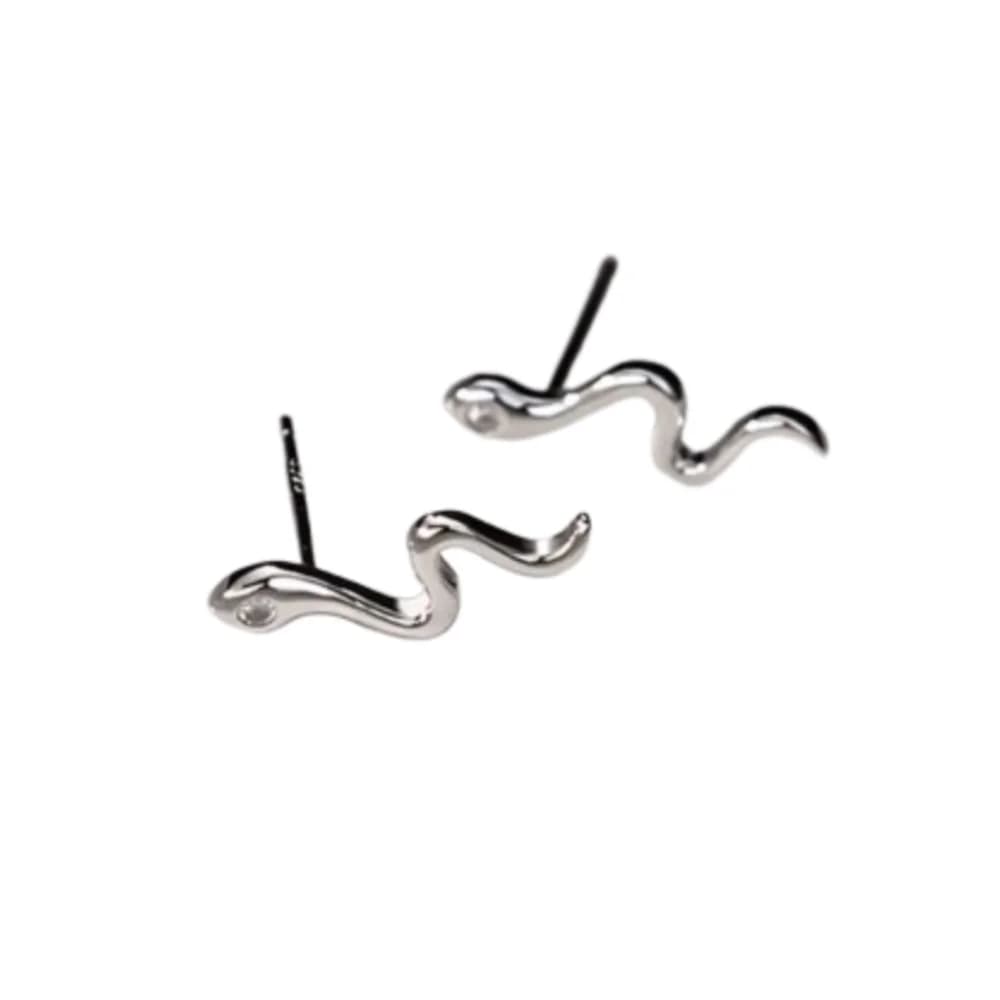 Gioielli Semplici per Feste, Bracciale a Forma di Serpente, Regali, Bracciali a Polsino Aperto a Serpente alla Moda, Anello a Serpente Creativo Regolabile e Orecchini a Perno per Matrimonio