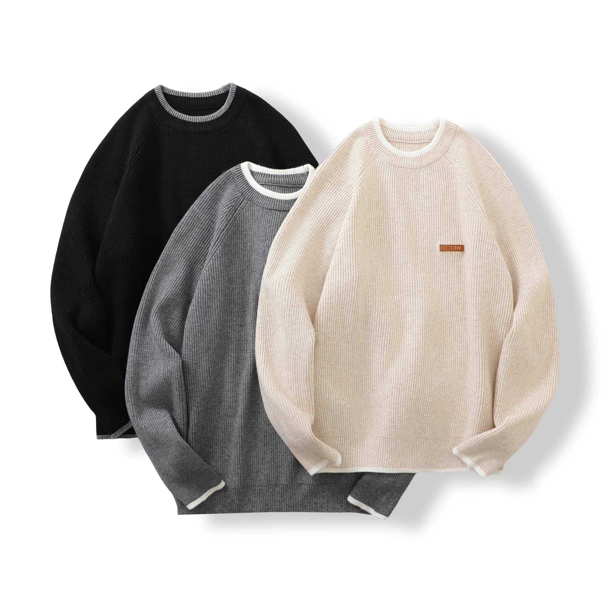 Maglione da Uomo Trade King a Collo Tondo, Lavorazione a Maglia Grossa, Caldo, Stile Casual Invernale, Tessuto Morbido, Maniche Lunghe, Colorato