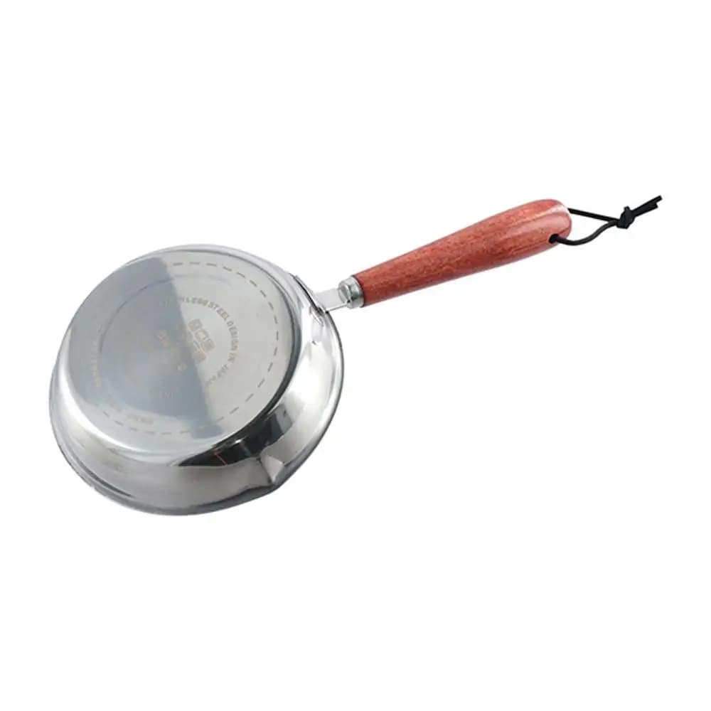 Stainless Steel 304 non-stick pan with Wood Plate and Handle, Oven, 12/16cm, for Kitchen