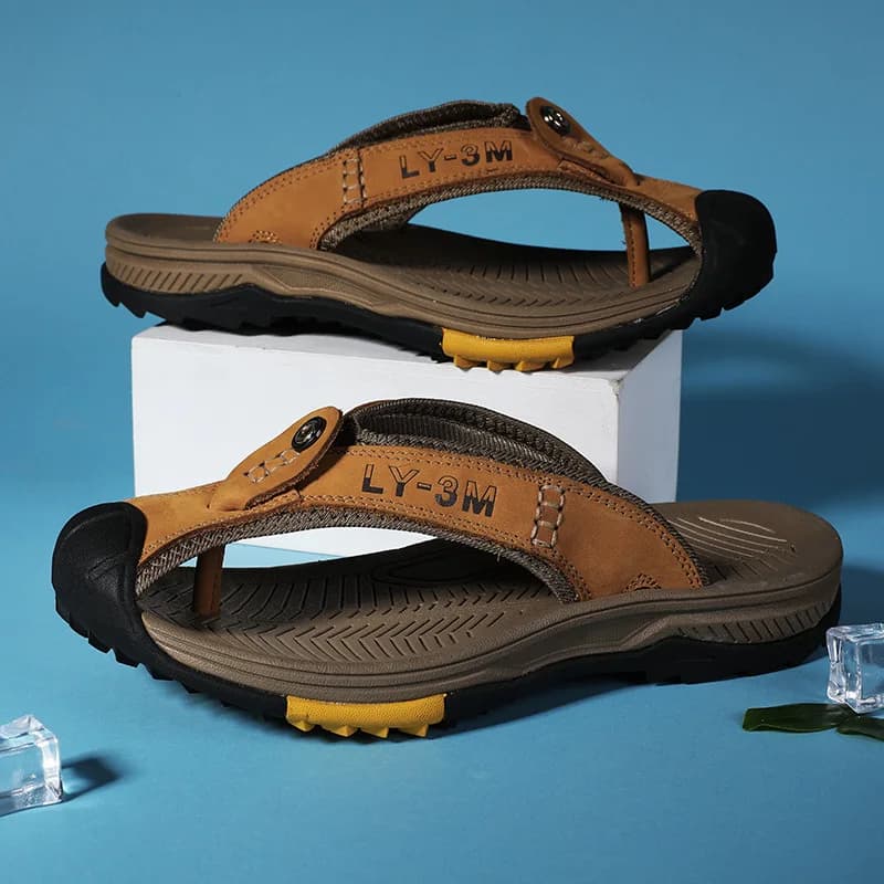 Infradito da uomo in vera pelle nuovi Sandali da spiaggia antiscivolo eleganti Comodi e durevoli per l'uso quotidiano all'aperto Taglie grandi