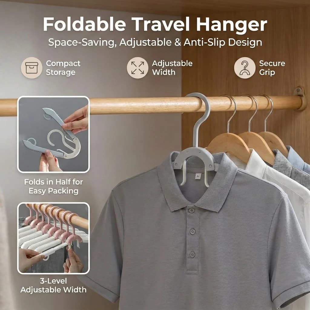 Portable Clothes Hanger Travel Hanger Folding Cloth Hanger Closet Organizer Hanger For Clothes Drying Rack Wardrobe Clothes Rack