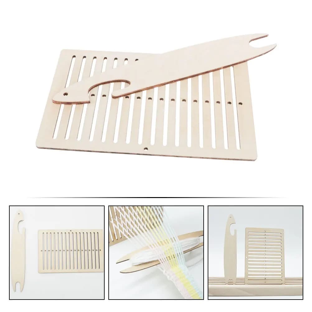 1Set Wood Weaving Loom Stick Set for Belt Braiding Hand Knitting Tool Beginner DIY Loom Portable Mini Weaving Machine