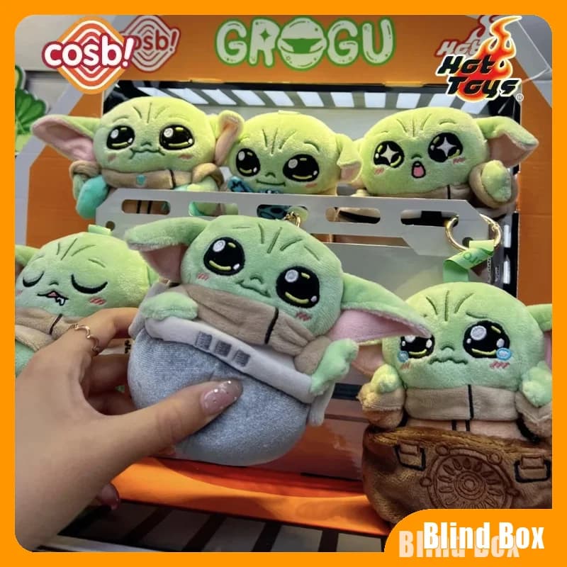 In Stock Hot Toys Star Wars Grogu Cosbi Plush Keychain Collection Blind Box Plush Pendant Decoration Doll Toy Birthday Gifts