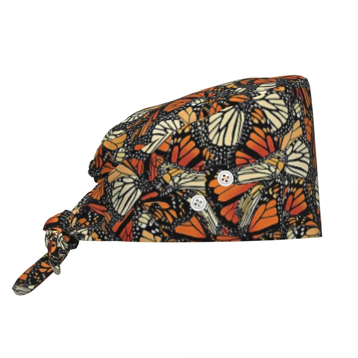 Orange Monarch Butterfly Scrub Hat Doctor Working Surgical Cap Unisex Adjustable Nursing Caps for Dentist