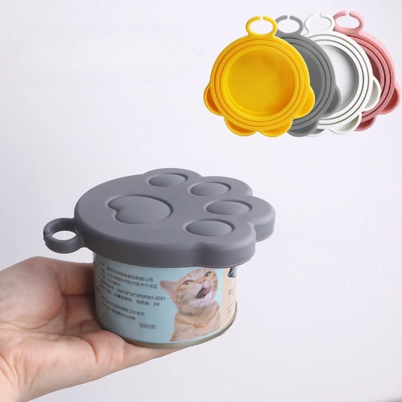 Coperchio in Silicone per Cibo in Scatola per Cani e Gatti con Cucchiaio, Sigillatore Riutilizzabile per Alimenti, Coperchio per Ciotola, Accessori per Cani