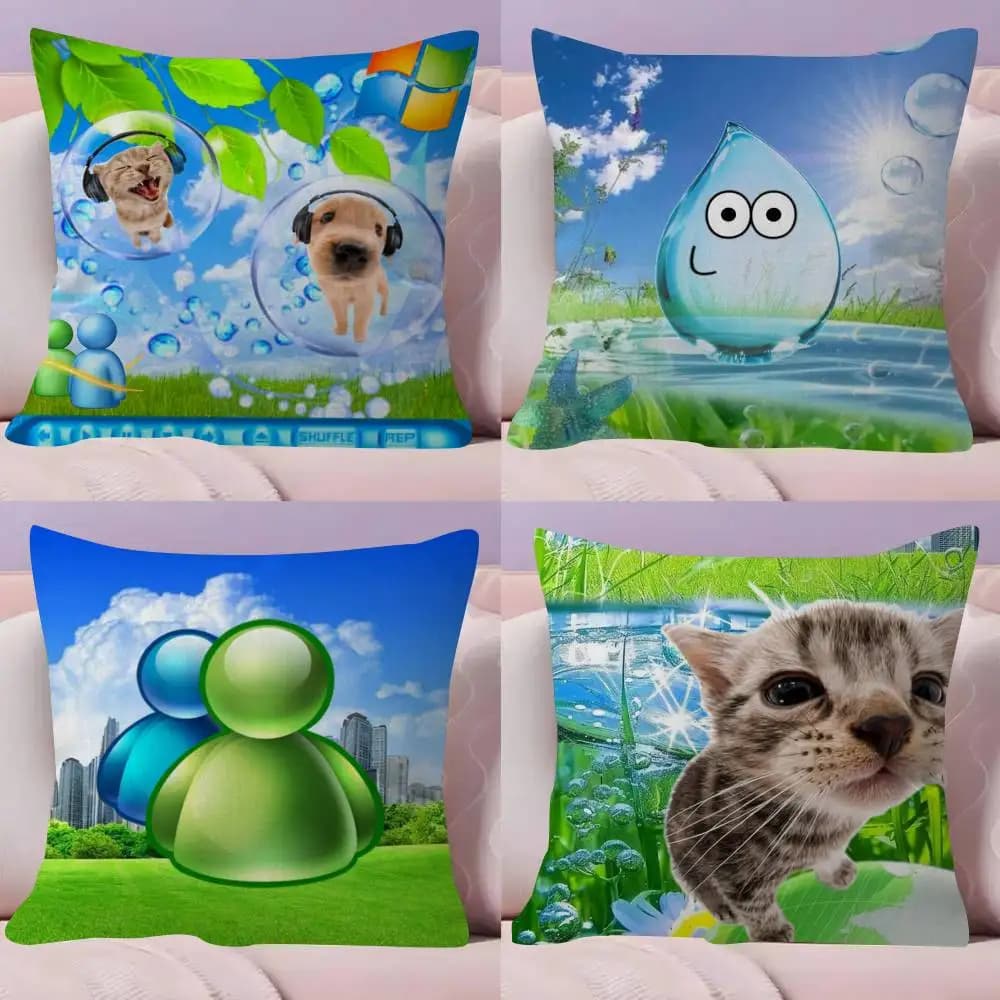 Frutiger Aero Art cushion Pillowcase toon Gift Cushion Cover Bedroom Home Sofa Chair Seat Decor pillow case