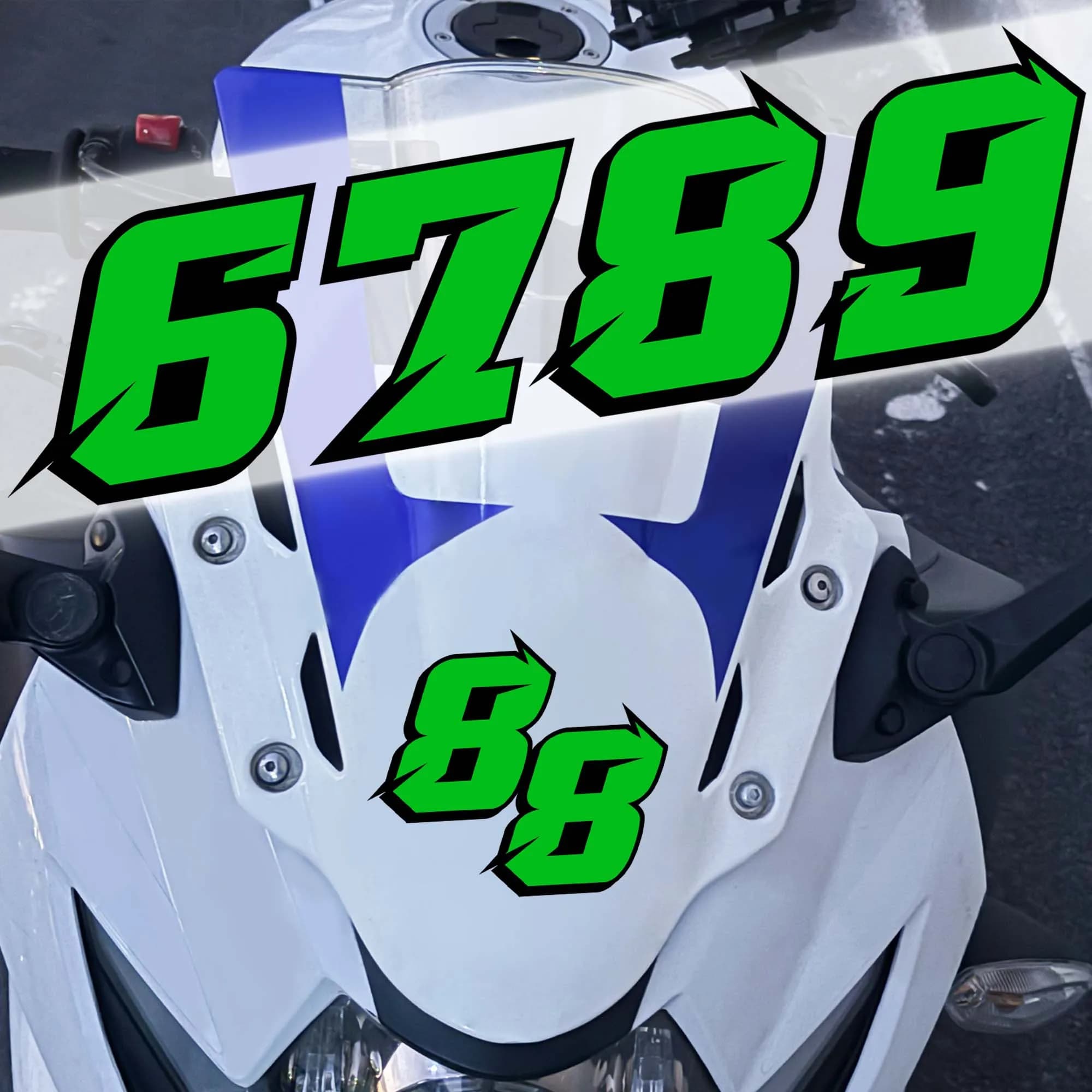 Set di 2 Adesivi Verdi per Moto - Decalcomanie in Vinile Impermeabili per Casco, Carenatura, Parafango, Serbatoio, Bici e Scooter