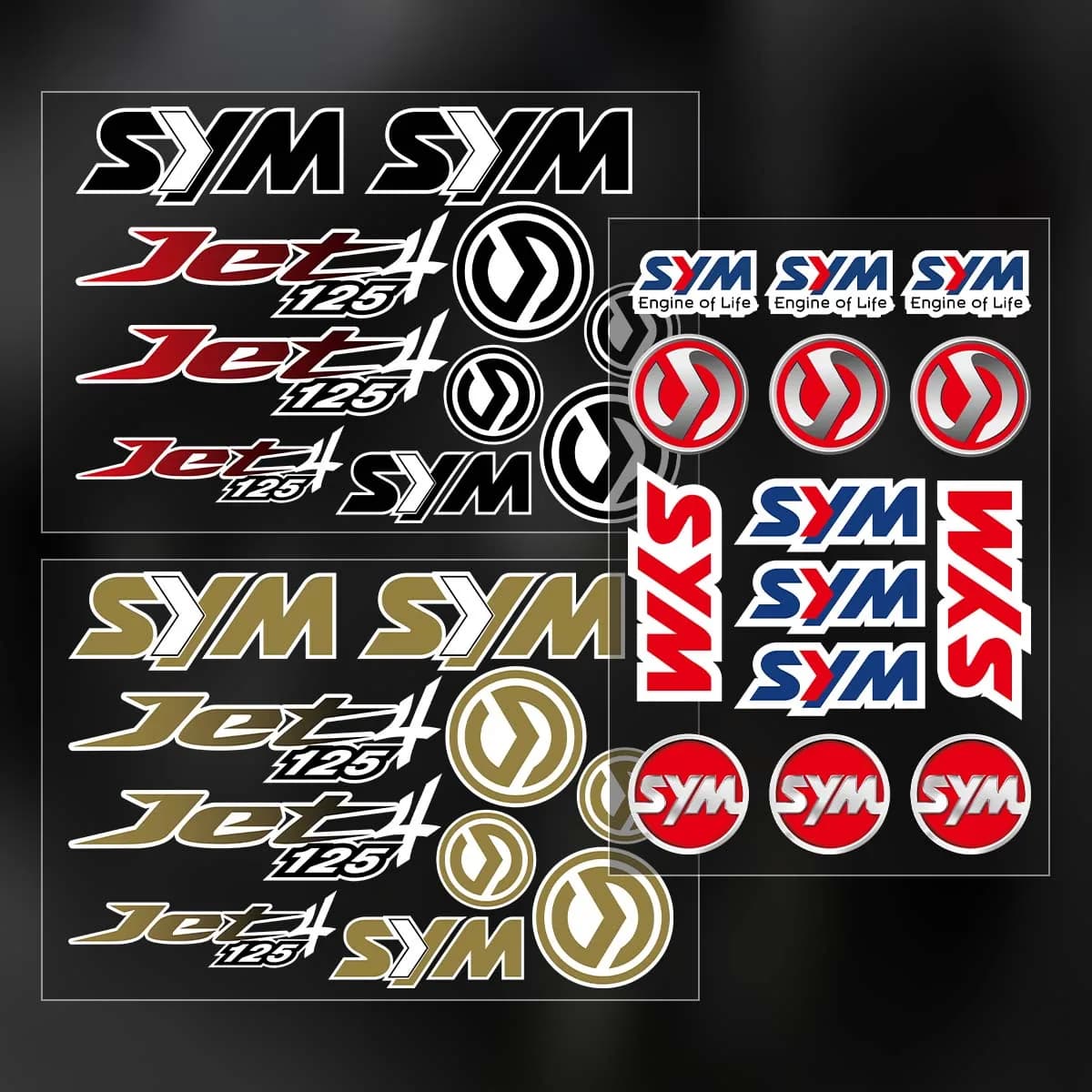 For SYM Sym JET 14 125 SYMPHONY 125 50 Reflective Motorcycle Stickers Moto Scooter Helmet Side Box Body Vinyl Accessories Decals