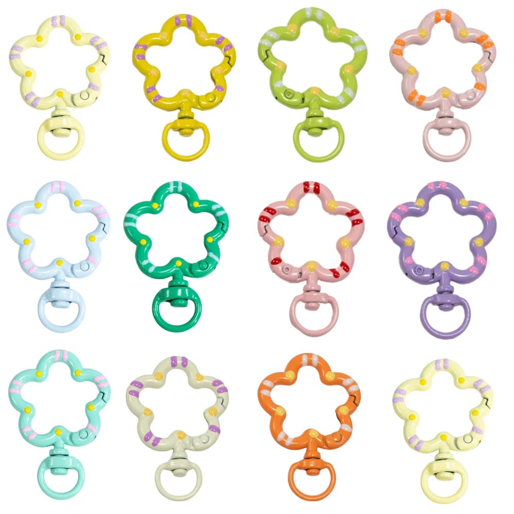 5 pieces flower metal lobster claw clasps swivel cords trigger snappers connector strap for bag key rings jewelry creation